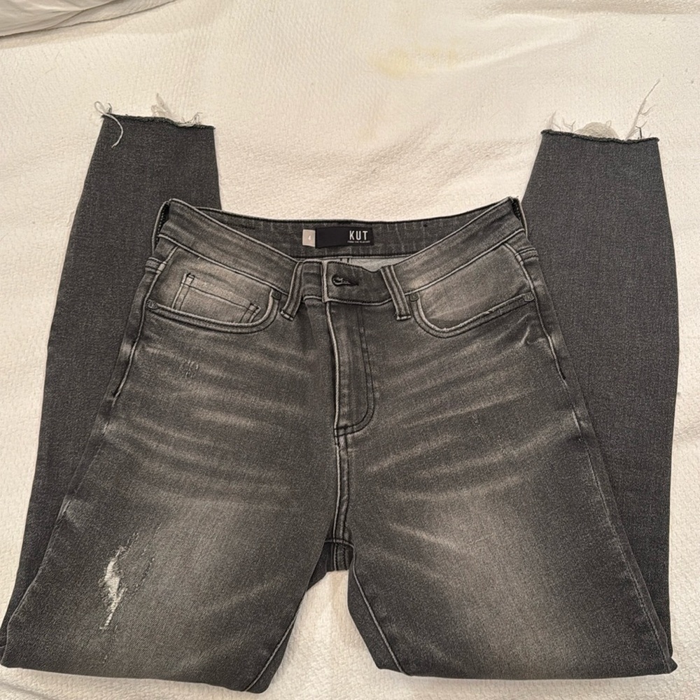 KUT greyish/black Connie high rise ankle skinny jeans size 4